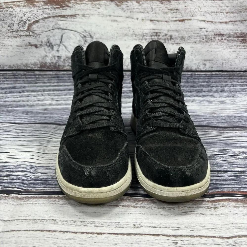 Nike Air Jordan 1 Retro High OG Heiress Black Suede Sneakers, Youth Size 5.5